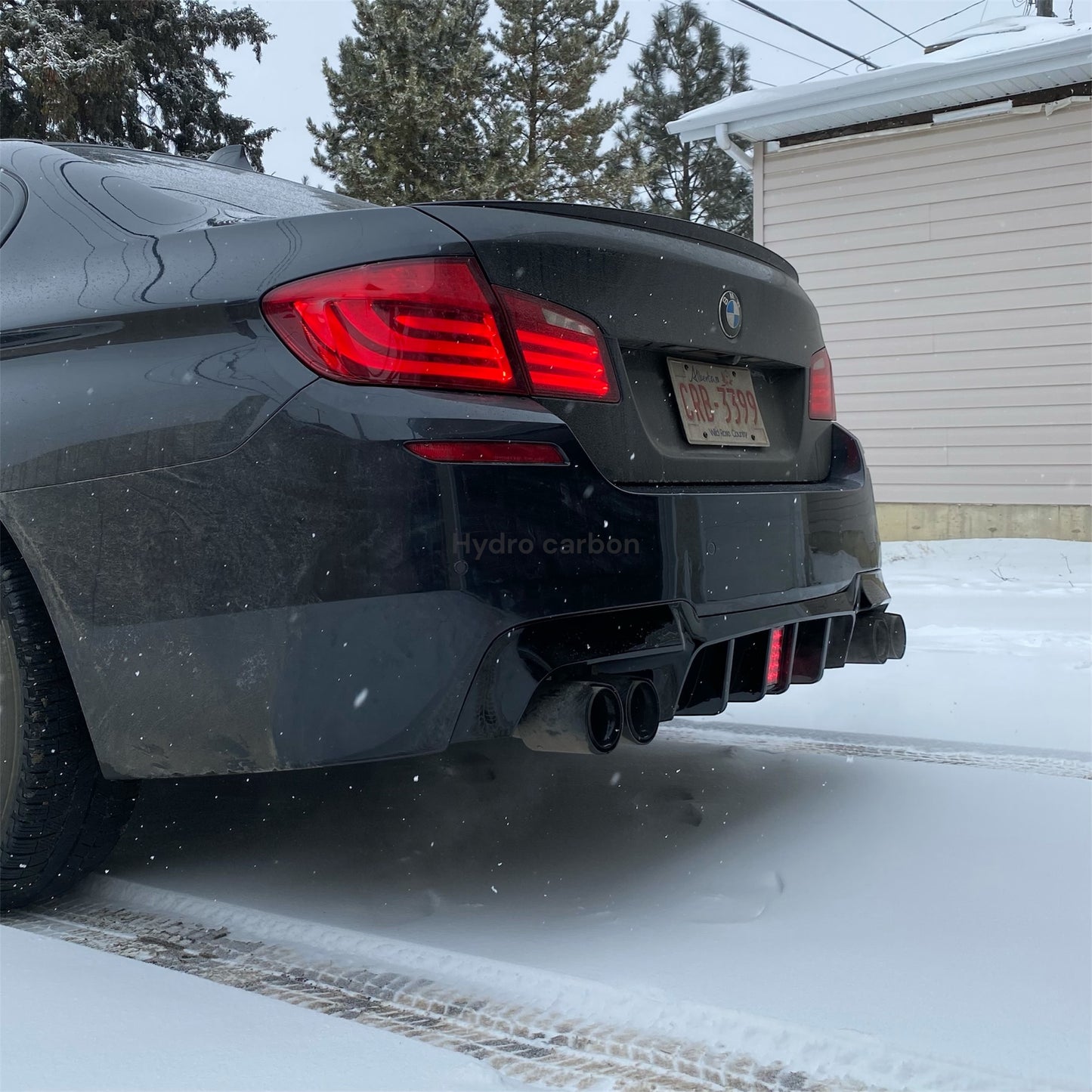 BMW 5 SERIES F10 REAR BUMPER DIFFUSER WITH LED BRAKE LIGHT