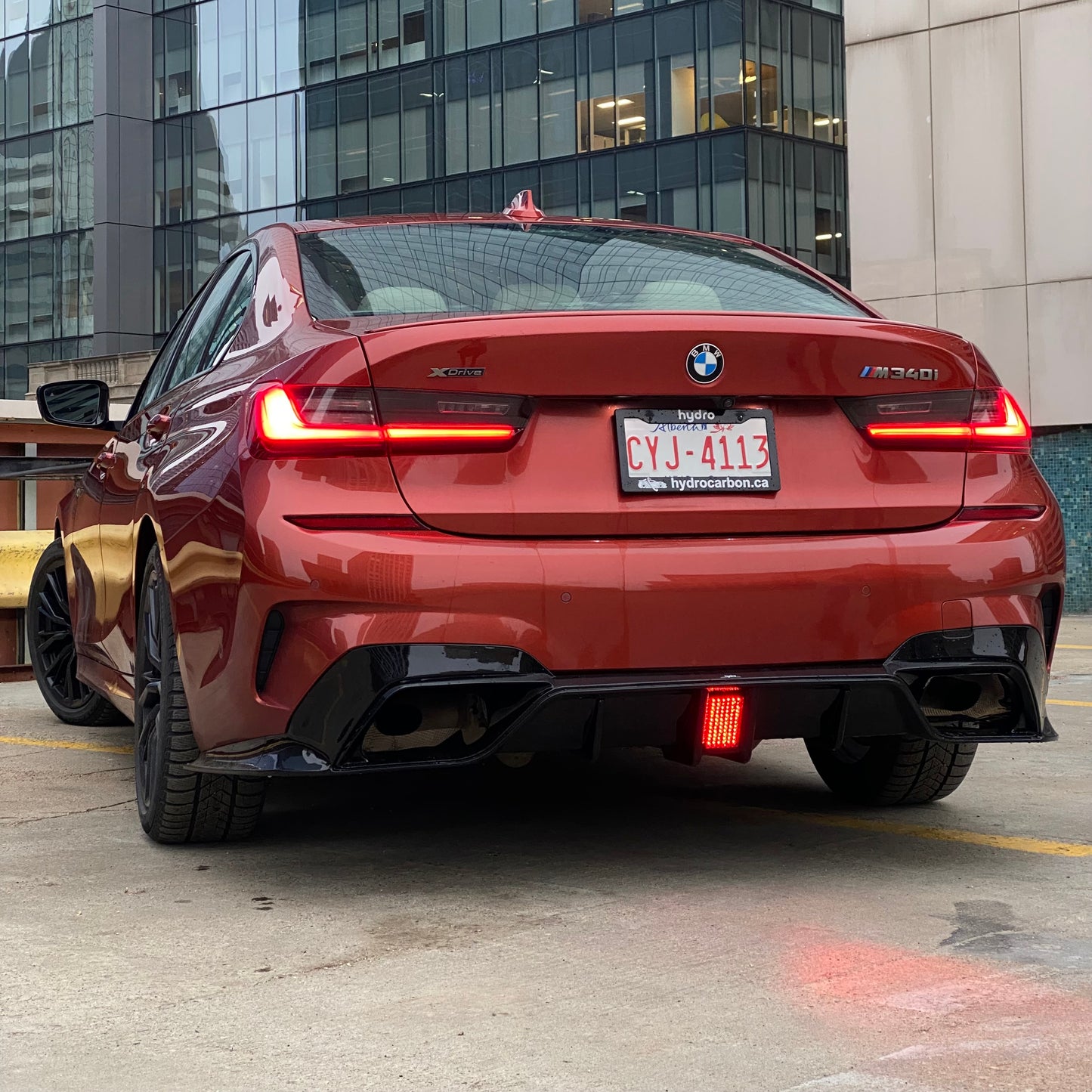 BMW 3 Series G20 Pre-LCI F1 Rear Diffuser with LED Brake Light