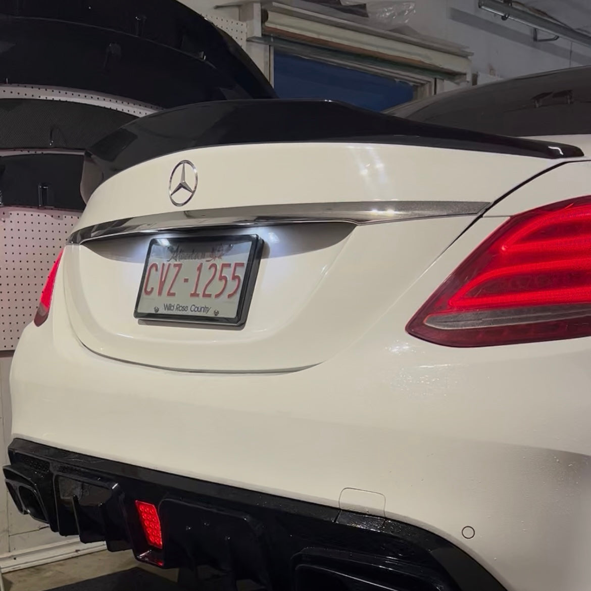 MERCEDES W205 C63 C CLASS CARBON FIBER PSM STYLE SPOILER