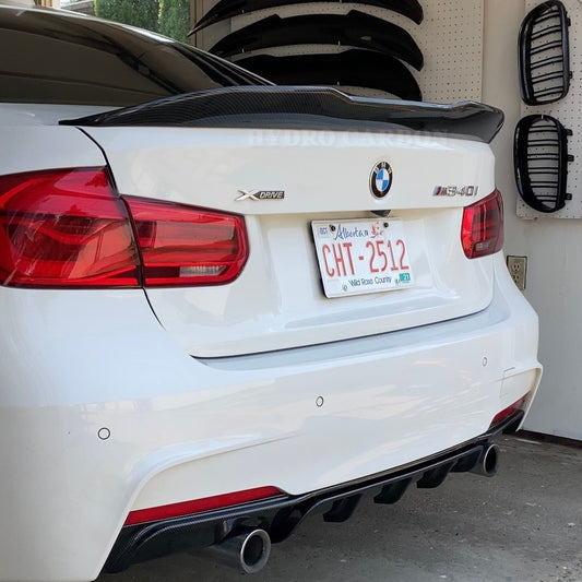 BMW 3 SERIES SEDAN F30 CARBON FIBER PSM STYLE TRUNK SPOILER