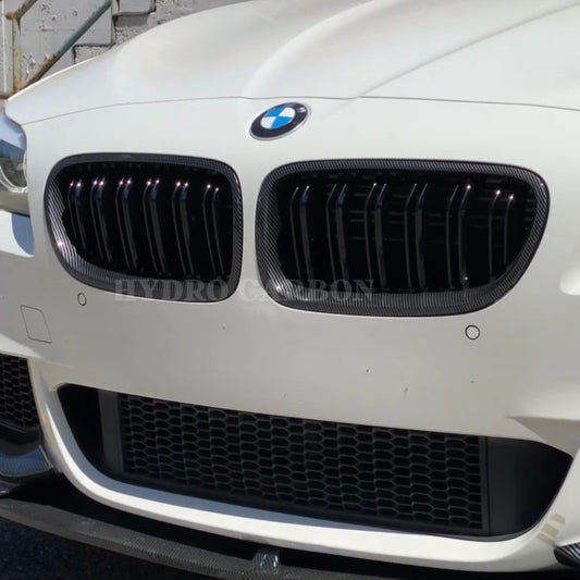 BMW 5 SERIES F10 CARBON FIBER/ GLOSS BLACK DOUBLE SLAT GRILLS