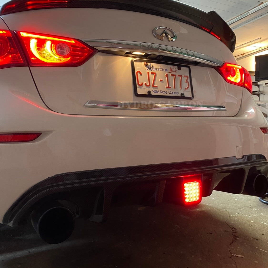 INFINITI Q50 CARBON FIBER REAR DIFFUSER WITH LED 3RD BRAKE LIGHT