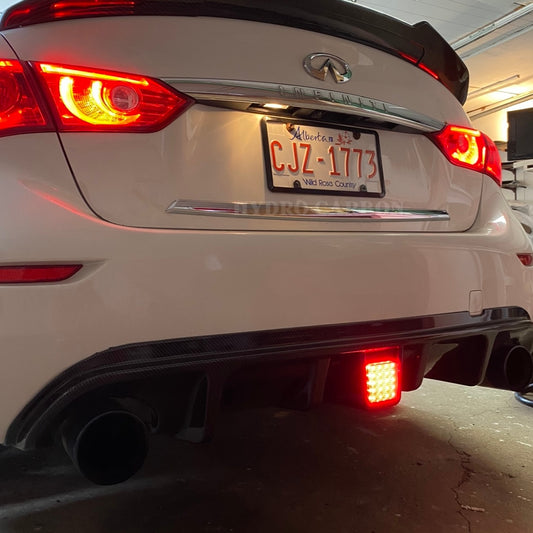 INFINITI Q50 CARBON FIBER REAR DIFFUSER WITH LED 3RD BRAKE LIGHT