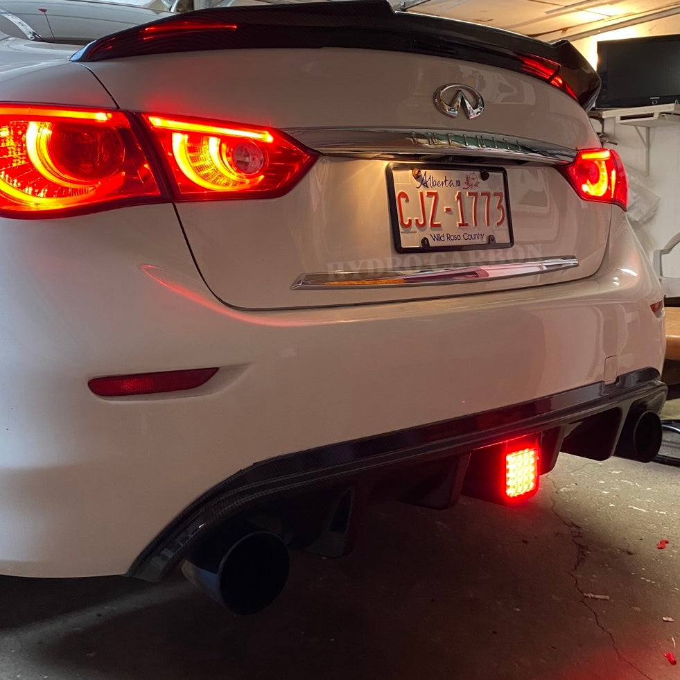 INFINITI Q50 CARBON FIBER REAR DIFFUSER WITH LED 3RD BRAKE LIGHT