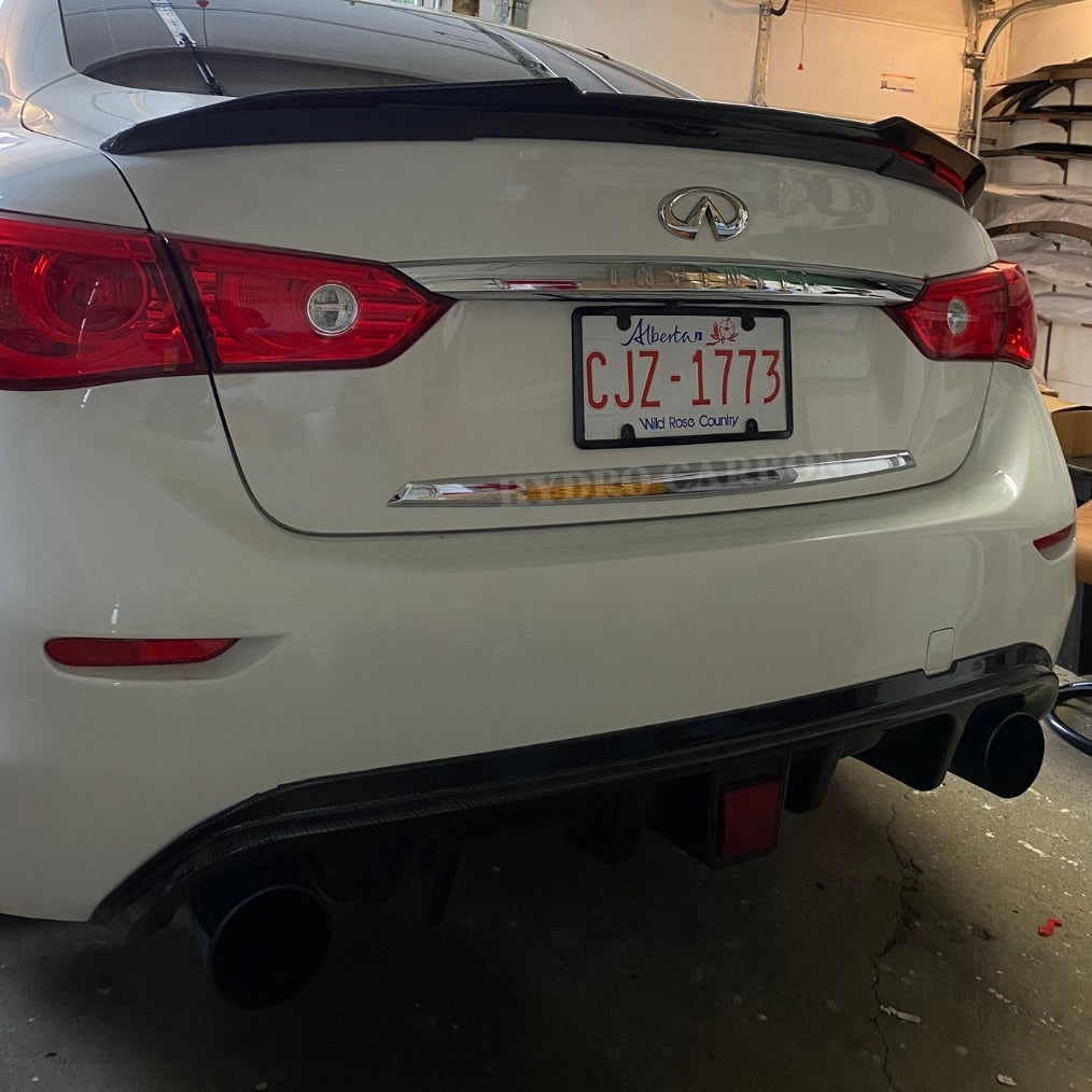 INFINITI Q50 CARBON FIBER REAR DIFFUSER WITH LED 3RD BRAKE LIGHT