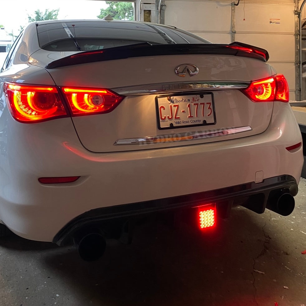 INFINITI Q50 CARBON FIBER REAR DIFFUSER WITH LED 3RD BRAKE LIGHT