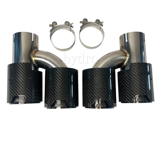 BMW 5 Series F10 dry carbon fiber quad exhaust tips